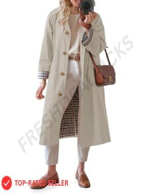 Oversized Long Trench Coat Single Breasted Outerwear